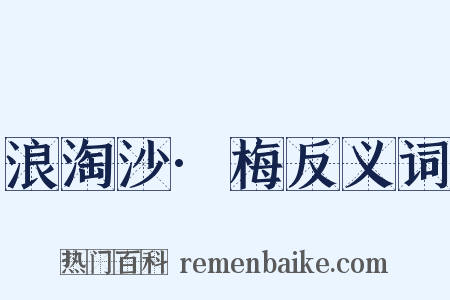 浪淘沙·梅反义词是什么意思的图片